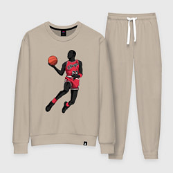 Костюм хлопковый женский Retro Jordan, цвет: миндальный