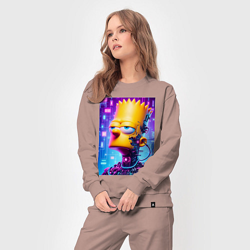Женский костюм Cyber Bart Simpson - ai art / Пыльно-розовый – фото 3