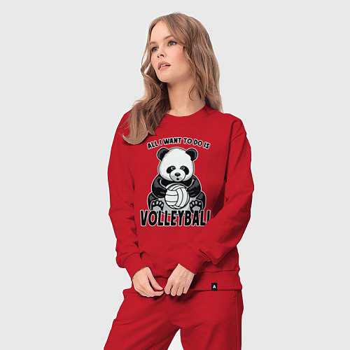 Женский костюм Panda volleyball / Красный – фото 3