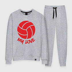 Костюм хлопковый женский Volleyball my love, цвет: меланж