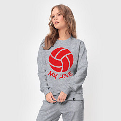 Костюм хлопковый женский Volleyball my love, цвет: меланж — фото 2