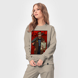 Костюм хлопковый женский Postal - petition, цвет: миндальный — фото 2