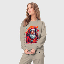 Костюм хлопковый женский Санта Клаус, цвет: миндальный — фото 2