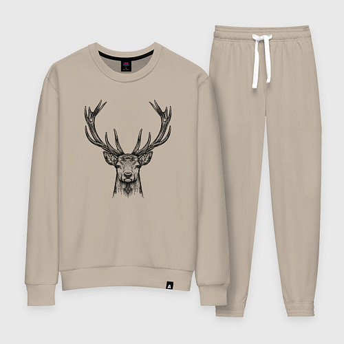 Женский костюм Олень анфас / Миндальный – фото 1