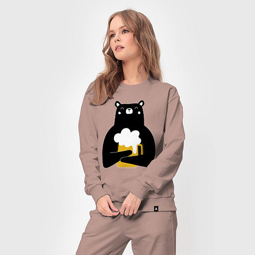 Женский костюм Мишка с кружкой пива / Пыльно-розовый – фото 3