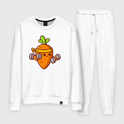 Костюм хлопковый женский Морковь на спорте, цвет: белый