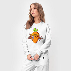 Костюм хлопковый женский Морковь на спорте, цвет: белый — фото 2