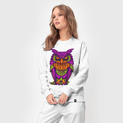Костюм хлопковый женский Purple owl, цвет: белый — фото 2