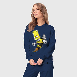 Костюм хлопковый женский Барт Симпсон шершень - перевоплощение, цвет: тёмно-синий — фото 2