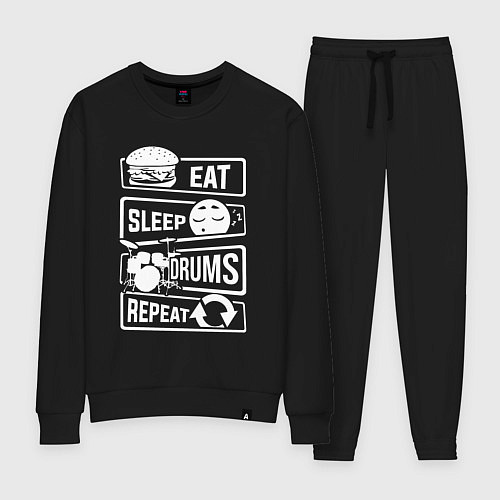 Женский костюм Еда сон барабаны / Черный – фото 1