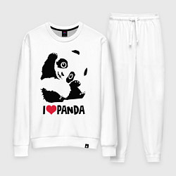 Костюм хлопковый женский I love panda, цвет: белый