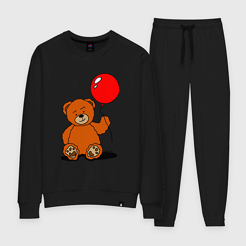 Женский костюм Плюшевый медведь с воздушным шариком / Черный – фото 1