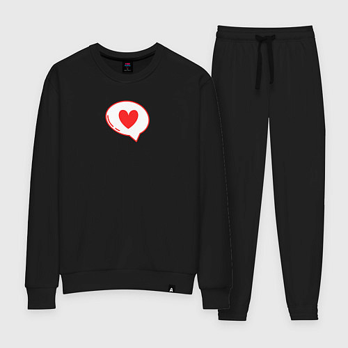 Женский костюм The red heart message для пары / Черный – фото 1