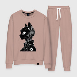 Костюм хлопковый женский Кибер кошечка - аниме, цвет: пыльно-розовый