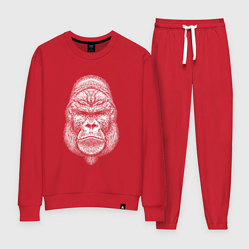 Женский костюм Морда серьезной гориллы / Красный – фото 1