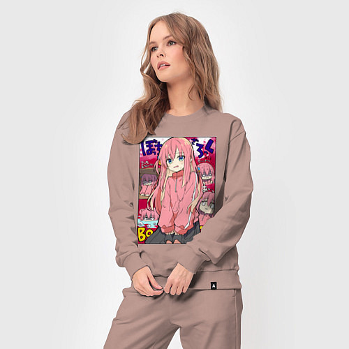 Женский костюм Неуверенная Хитори - Bocchi the Rock / Пыльно-розовый – фото 3