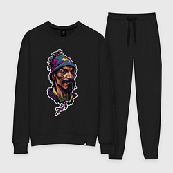 Костюм хлопковый женский Snoop dogg head, цвет: черный