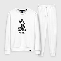 Костюм хлопковый женский Mickey classic: origin 1928, цвет: белый