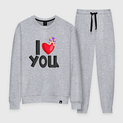 Костюм хлопковый женский I love you Lavinia cоllection, цвет: меланж