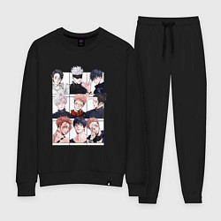 Костюм хлопковый женский Парни магической битвы, цвет: черный