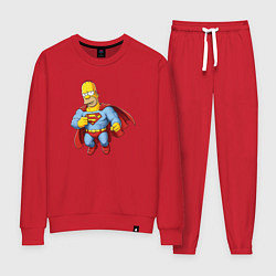 Костюм хлопковый женский Гомер супермен, цвет: красный