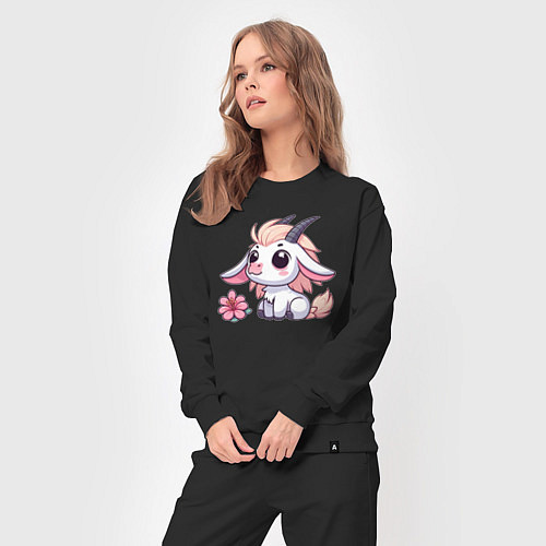 Женский костюм Козерог с цветком / Черный – фото 3