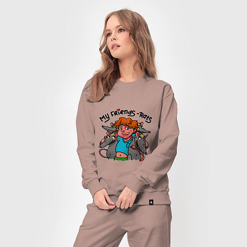 Женский костюм Мои друзья крысы / Пыльно-розовый – фото 3