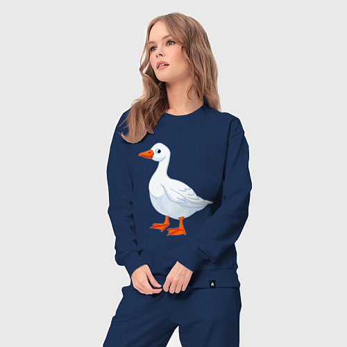 Женский костюм Гусь белый нарисованный / Тёмно-синий – фото 3
