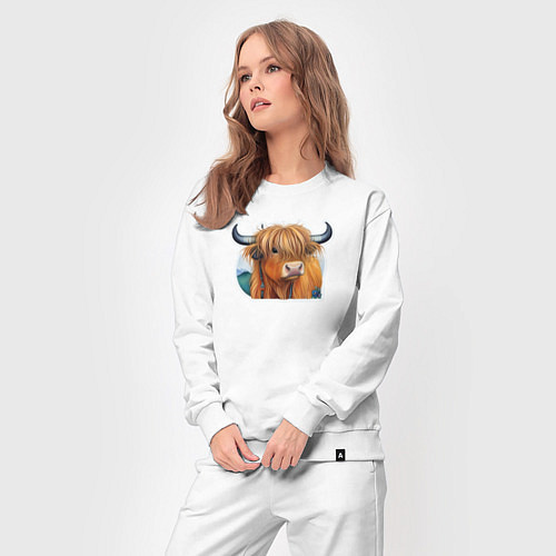 Женский костюм Шотландский волосатый бык / Белый – фото 3