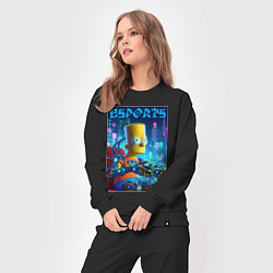 Костюм хлопковый женский Cyber Bart Simpson - esport, цвет: черный — фото 2