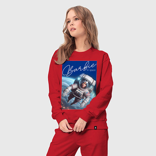 Женский костюм Barbie in space - ai art / Красный – фото 3