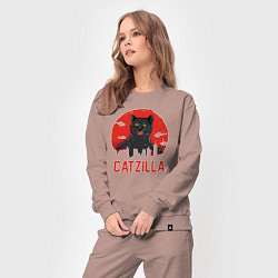 Костюм хлопковый женский Catzilla, цвет: пыльно-розовый — фото 2