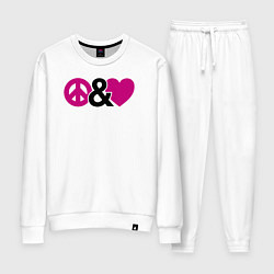 Костюм хлопковый женский Peace and love, цвет: белый