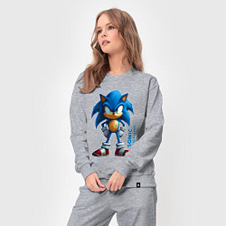 Костюм хлопковый женский Sonic - poster style, цвет: меланж — фото 2