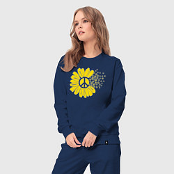 Костюм хлопковый женский Цветок мира, цвет: тёмно-синий — фото 2