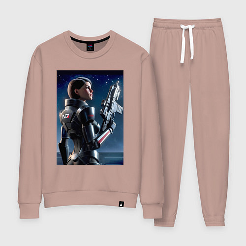 Женский костюм Mass effect - character ai art / Пыльно-розовый – фото 1