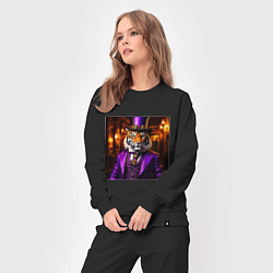 Костюм хлопковый женский Тигр в сиреневом костюме стиль стимпанк, цвет: черный — фото 2