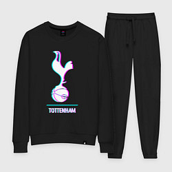 Костюм хлопковый женский Tottenham FC в стиле glitch, цвет: черный