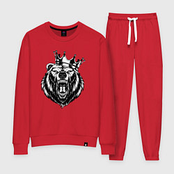 Костюм хлопковый женский Король медведь, цвет: красный
