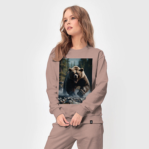 Женский костюм Разъяренный медведь / Пыльно-розовый – фото 3