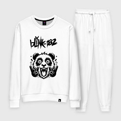 Костюм хлопковый женский Blink 182 - rock panda, цвет: белый