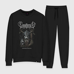Костюм хлопковый женский Ensiferum Unsung Heroes White Logo, цвет: черный