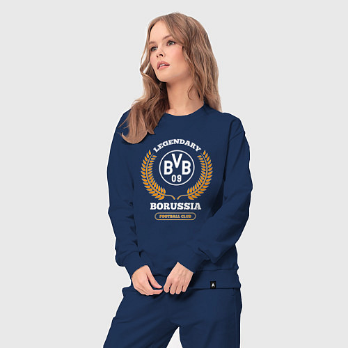 Женский костюм Лого Borussia и надпись legendary football club / Тёмно-синий – фото 3