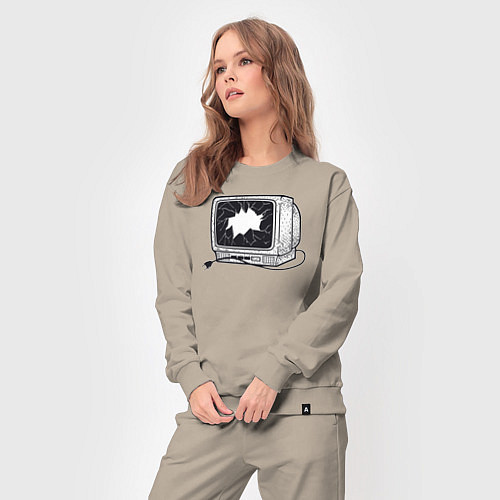 Женский костюм Разбитый retro телевизор / Миндальный – фото 3