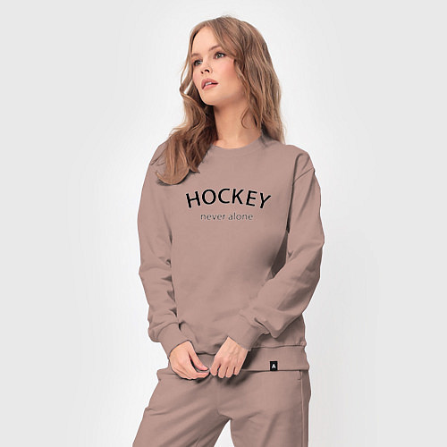 Женский костюм Hockey never alone - motto / Пыльно-розовый – фото 3