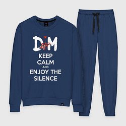 Костюм хлопковый женский DM keep calm and enjoy the silence, цвет: тёмно-синий