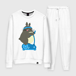 Костюм хлопковый женский Тоторо спортсмен, цвет: белый