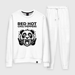 Костюм хлопковый женский Red Hot Chili Peppers - rock panda, цвет: белый