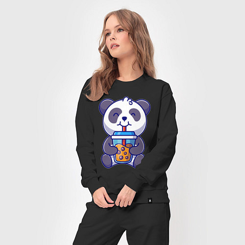 Женский костюм Drinking panda / Черный – фото 3