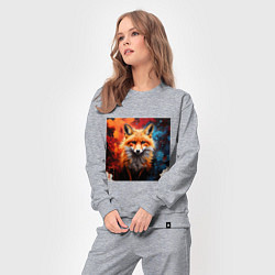 Костюм хлопковый женский Лисенок из акварели, цвет: меланж — фото 2